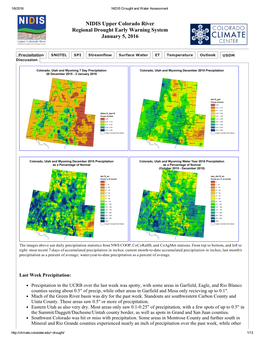 NIDIS Upper Colorado River Regional Drought Early Warning System January 5, 2016