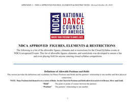 Ndca Approved Figures, Elements & Restrictions