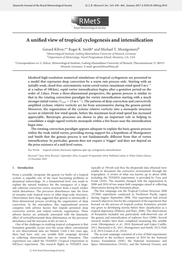 A Unified View of Tropical Cyclogenesis and Intensification: Tropical