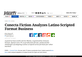 Conecta Fiction Analyzes Latino Scripted Format Business | Variety