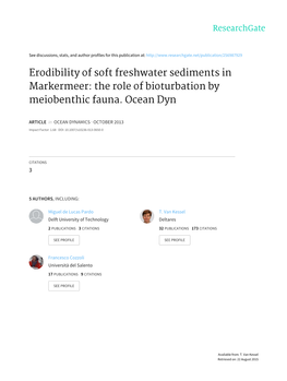 Erodibility of Soft Freshwater Sediments in Markermeer: the Role of Bioturbation by Meiobenthic Fauna. Ocean Dyn