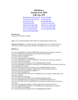 S.B. No. 572 Bill Analysis for File Copy 548 File No