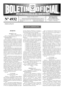 Nº 4932 Laprida 212 - 8500 Viedma AÑO LII EDICION DE 52 PAGINAS