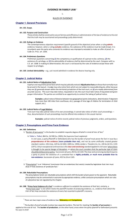 Evidence in Family Law 1 I