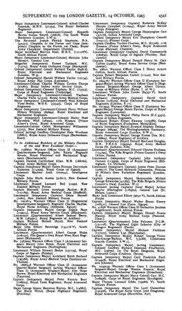 Supplement to the London Gazette, 14 October, 1943