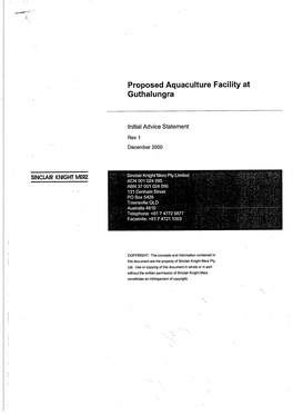 Guthalungra Aquaculture Initial Advice Statement