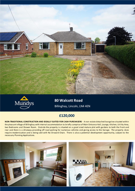 80 Walcott Road Billinghay, Lincoln, LN4 4EN