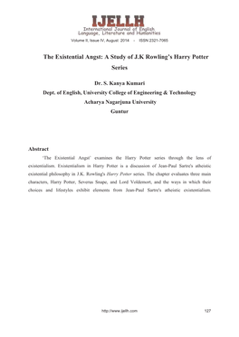 The Existential Angst: a Study of J.K Rowling's Harry Potter Series