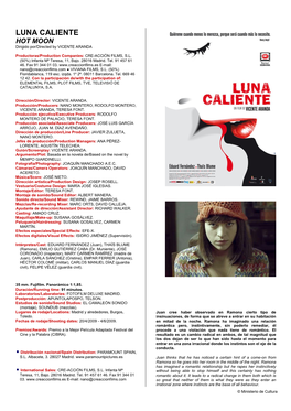 LUNA CALIENTE HOT MOON Dirigido Por/Directed by VICENTE ARANDA