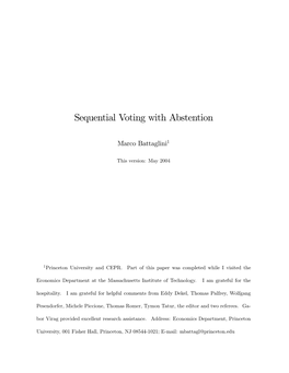 Sequential Voting with Abstention