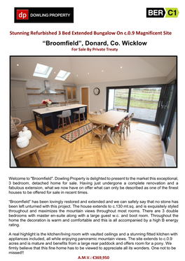 “Broomfield”, Donard, Co. Wicklow for Sale by Private Treaty