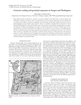 Cenozoic Cooling and Grassland Expansion in Oregon and Washington