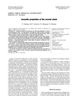 Acoustic Properties of the Normal Chest