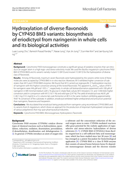 Hydroxylation of Diverse Flavonoids by CYP450 BM3 Variants: Biosynthesis