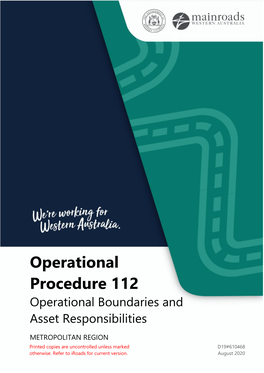 Operational Procedure 112 Operational Boundaries and Asset Responsibilities