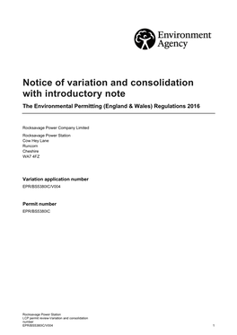 Variation Notice