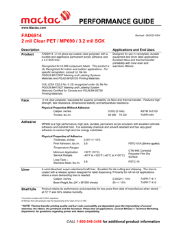 FAD6914 Clear Polyester(Performance Guide)