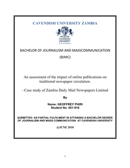 An Assessment of the Impact of Online Publications on Traditional Newspaper Circulation