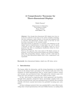 A Comprehensive Taxonomy for Three-Dimensional Displays