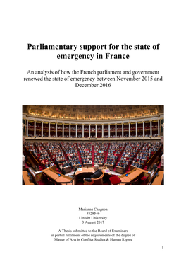 Parliamentary Support for the State of Emergency in France