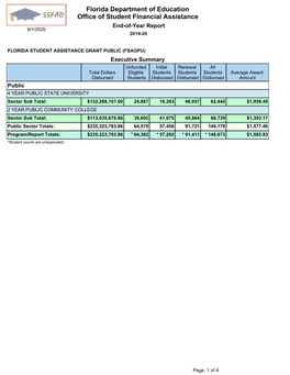 Florida Student Assistance Grant Program