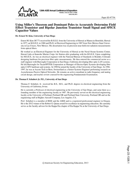 Using Miller's Theorem and Dominant Poles to Accurately Determine Field