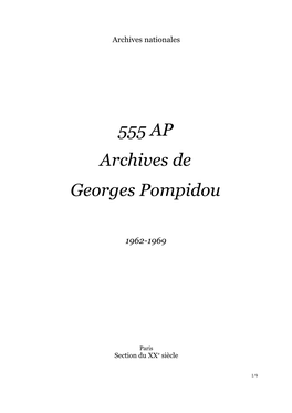 555 AP Archives De Georges Pompidou