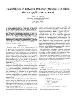Possibilities in Network Transport Protocols to Audio Stream Application Context