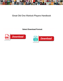 Great Old One Warlock Players Handbook