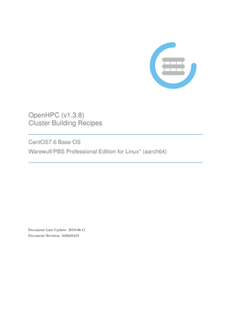 Openhpc (V1.3.8) Cluster Building Recipes