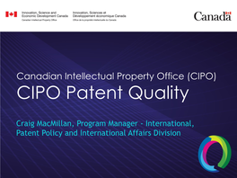 CIPO Patent Quality