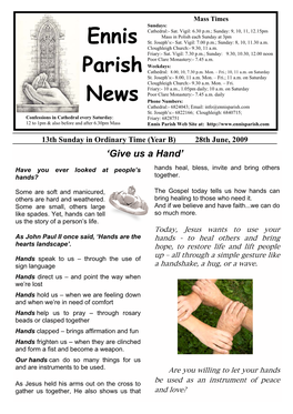 Ennis Parish News