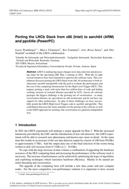 Porting the Lhcb Stack from X86 (Intel) to Aarch64 (ARM) and Ppc64le (Powerpc)