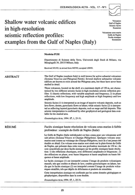 Shallow Water Volcanic Edifices in High-Resolution Seismic