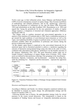 The Games of the Velvet Revolution: an Integrative Approach to the Transition in Czechoslovakia 1989