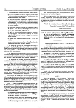 Arrêté Du Ministre De L'agriculture Et De La Pêche Maritime N° 2039-16 Du 7 Chaoual 1437