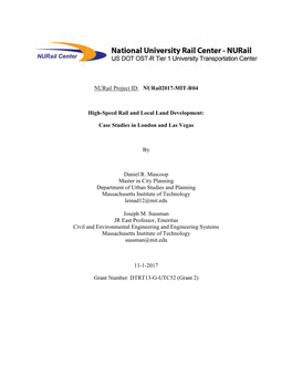 Nurail2017-MIT-R04 High-Speed Rail and Local Land Development