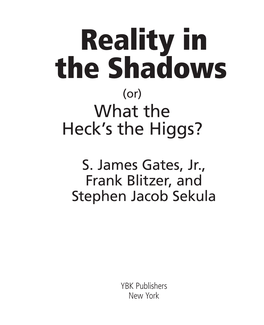 Reality in the Shadows (Or) What the Heck’S the Higgs?