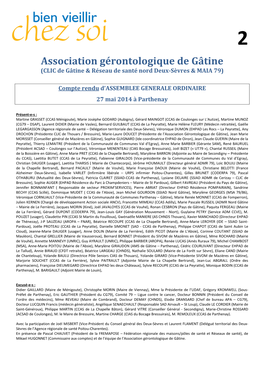 Association Gérontologique De Gâtine (CLIC De Gâtine & Réseau De Santé Nord Deux-Sèvres & MAIA 79)