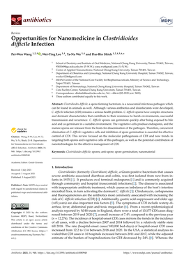 Opportunities for Nanomedicine in Clostridioides Difficile Infection