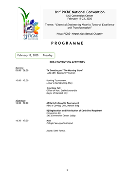 81St Piche National Convention Programme