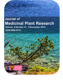Medicinal Plant Research Volume 8 Number 41, 3 November, 2014 ISSN 2009-9723