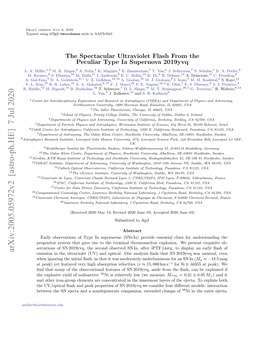 Arxiv:2005.05972V2 [Astro-Ph.HE] 7 Jul 2020 Emission in the Ultraviolet (UV) and Optical