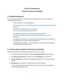 To Download the "CCF in Saskatchewan: Continuity And