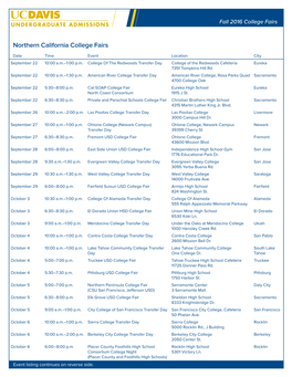 Northern California College Fairs