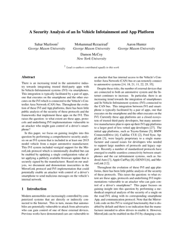 A Security Analysis of an in Vehicle Infotainment and App Platform