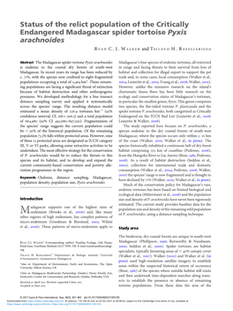 Status of the Relict Population of the Critically Endangered Madagascar Spider Tortoise Pyxis Arachnoides