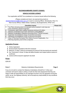 Buckinghamshire County Council Vehicle Access