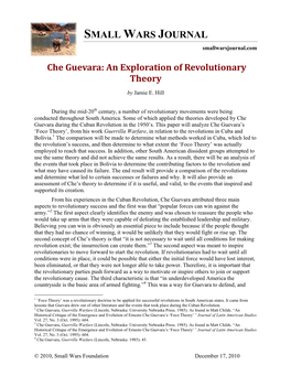 Che Guevara: an Exploration of Revolutionary Theory