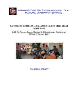 Ramechhap District L.E.D. Stakeholder Kick-Start Workshop